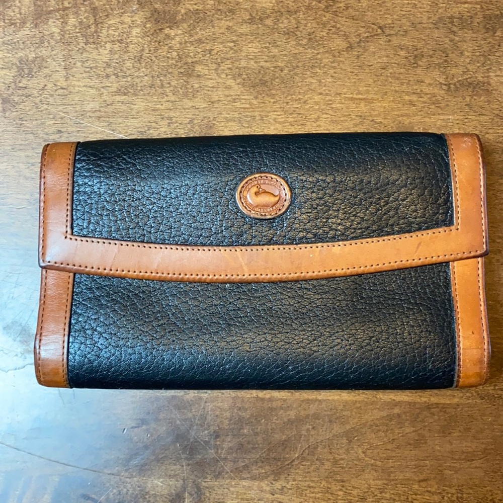 Vintage Dooney Bourke Duck Black Brown Wallet